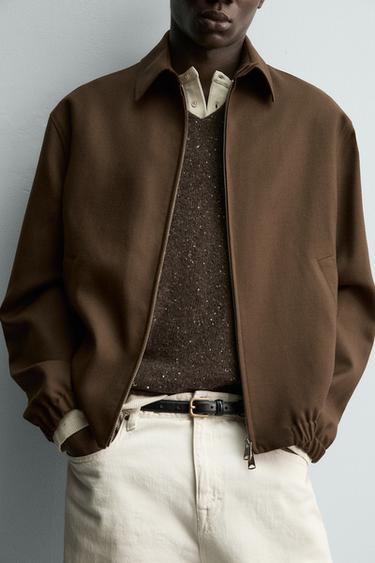 100% WOOL REGULAR FIT JACKET - Brown by Zara - Image 5