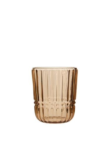 RAISED GLASS TUMBLER - Caramel by Zara