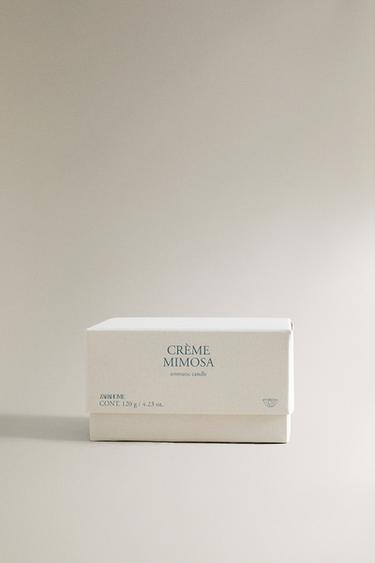 (120 G) CRÈME MIMOSA SCENTED CANDLE - CAMEL/WHITE  by Zara - Image 4