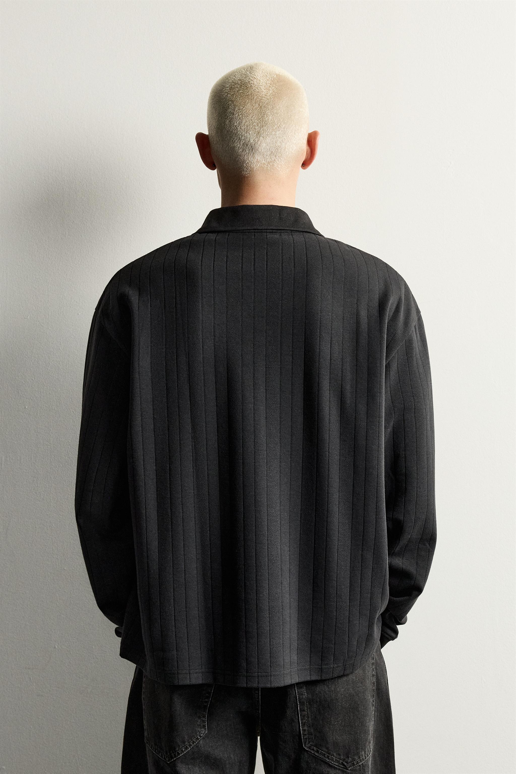 EMBROIDERED TEXT JACQUARD POLO