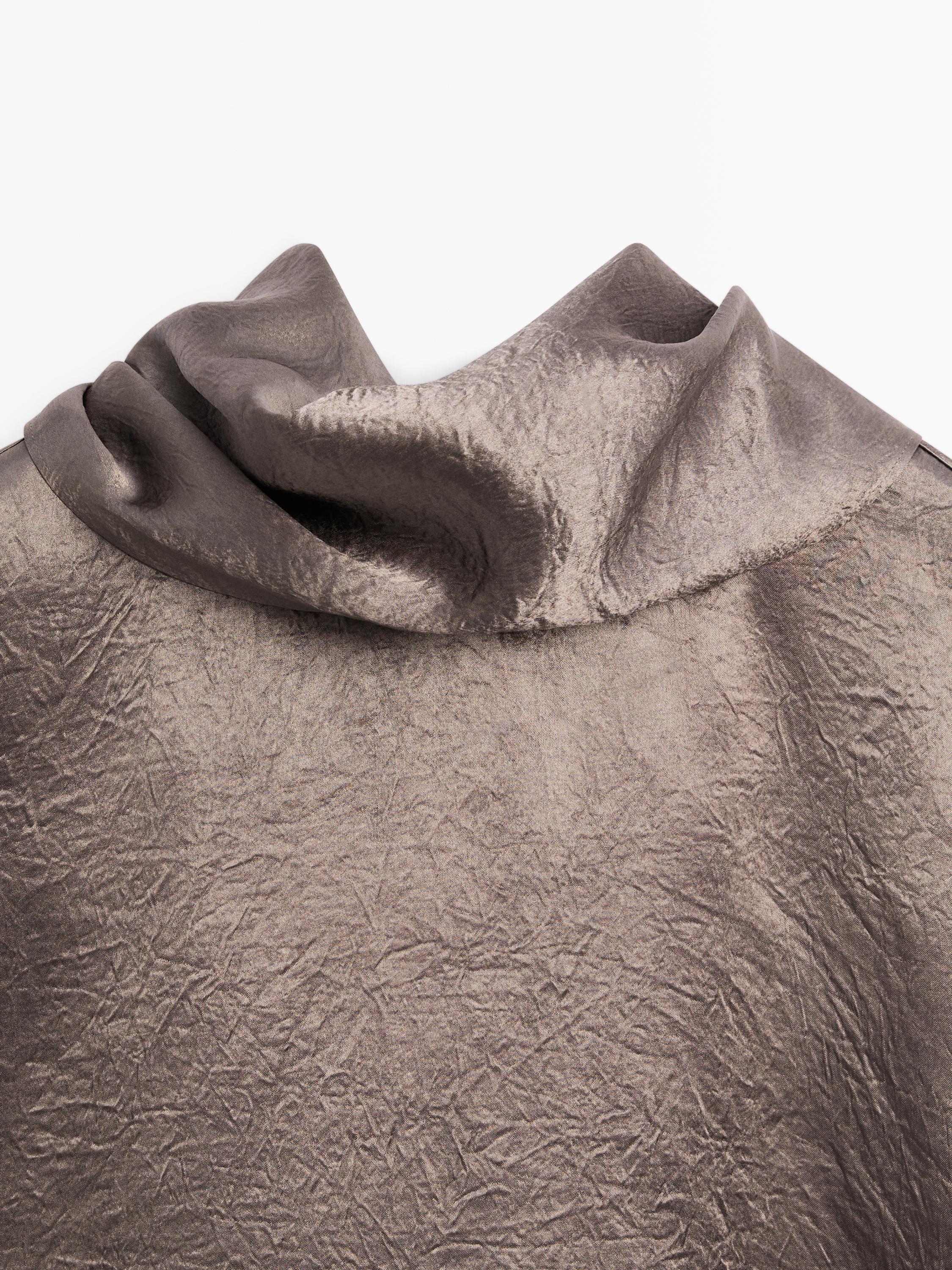 Chemisier fluide satiné nœud