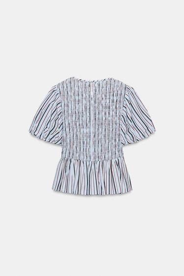 TOP À RAYURES ET NID D'ABEILLE - rayures de Zara - Image 6