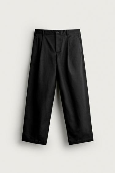 RELAXED FIT PLEATED TROUSERS - Black by Zara - Image 0