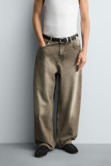 JEANS BAGGY FIT - Caqui da Zara