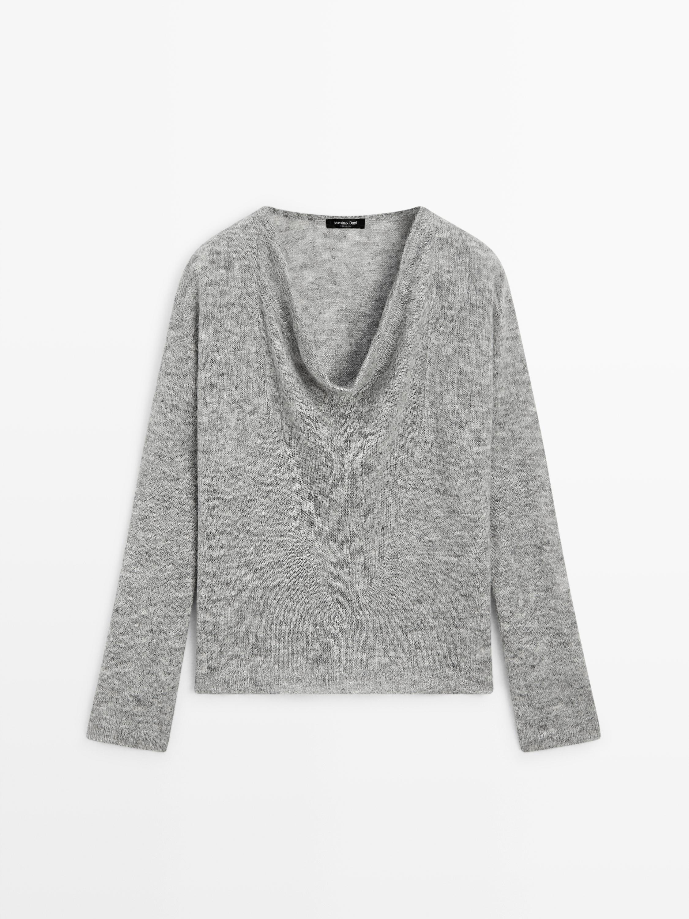 Pull en maille à col drapé