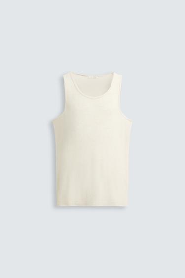SEMI-SHEER TANK TOP - Ecru by Zara