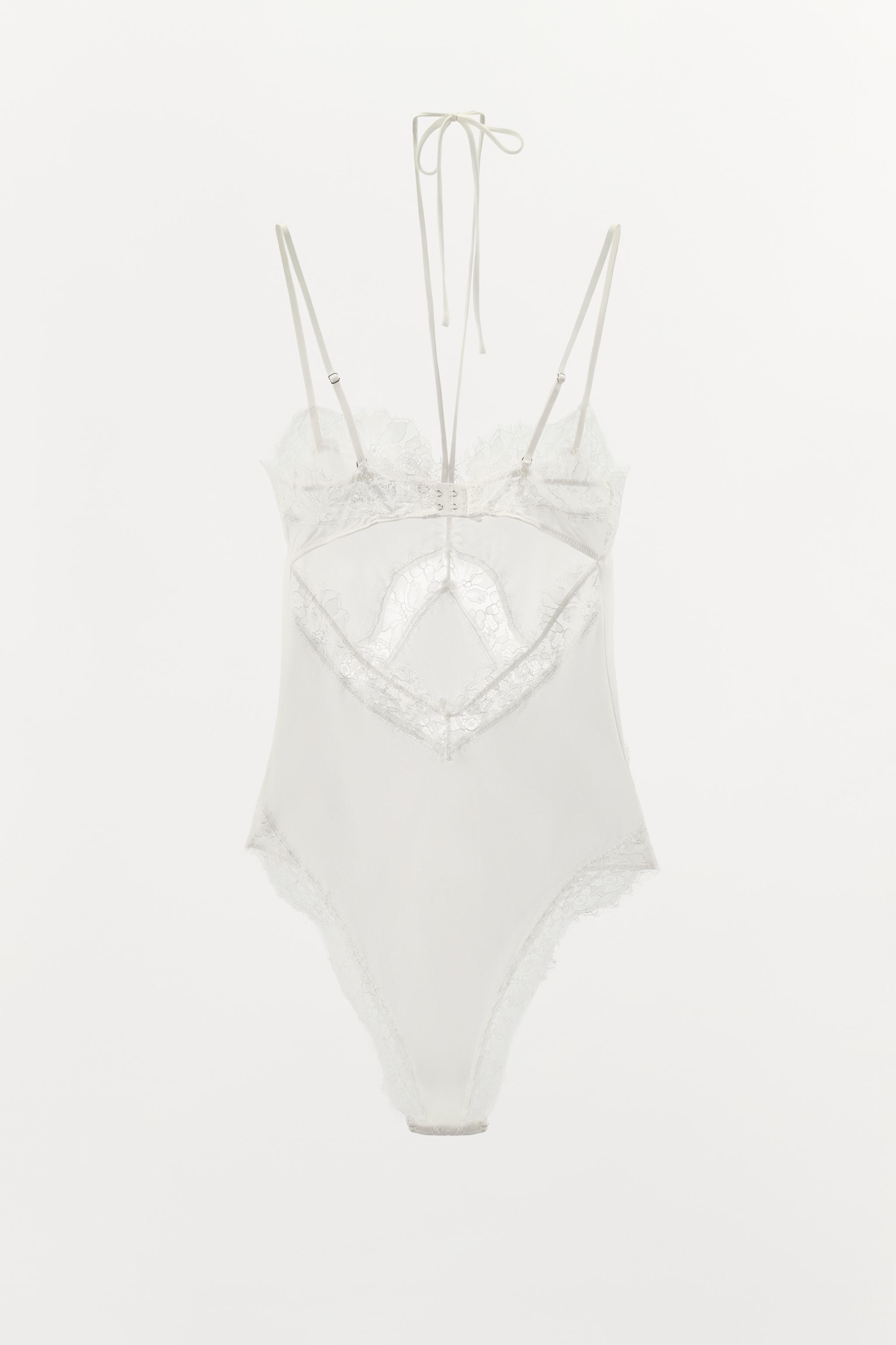 SILK BLEND LACE BODYSUIT