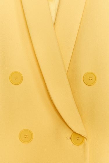 ZW COLLECTION STRAIGHT TUXEDO-STYLE COLLAR BLAZER - Pastel yellow by Zara - Image 8
