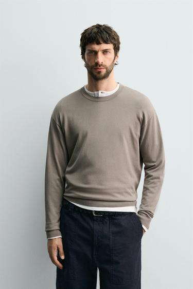 VISCOSE BLEND JUMPER - Taupe grey by Zara