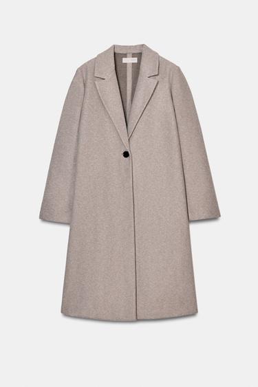 MANTEAU BASIQUE DOUX - Beige chiné de Zara - Image 4