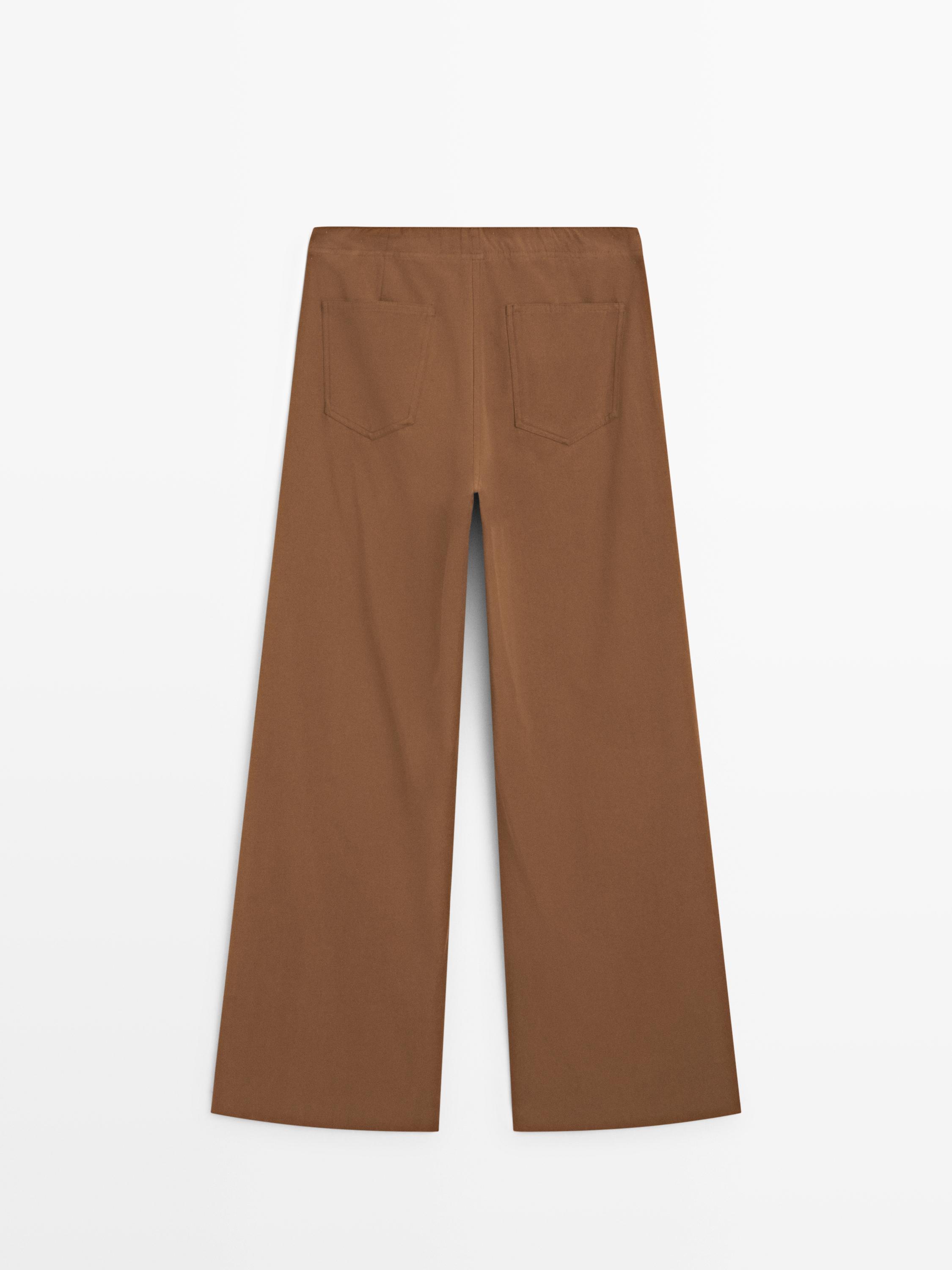 Cotton blend flared pants
