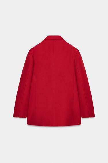 VESTE DROITE À BOUTONNAGE CROISÉ ZW COLLECTION - Rouge de Zara - Image 10