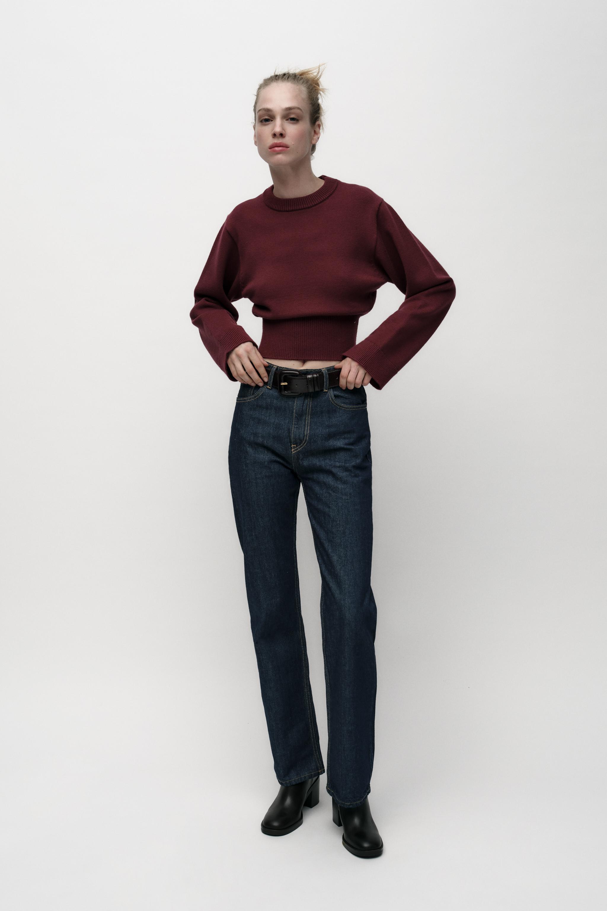 ZARA ザラ レース フリルスリーブ ニット プルオーバー 七分袖