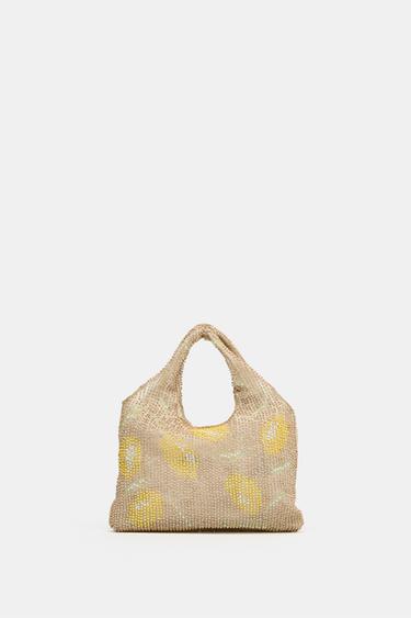 MINI SAC À MAIN PERLES - Jaune de Zara