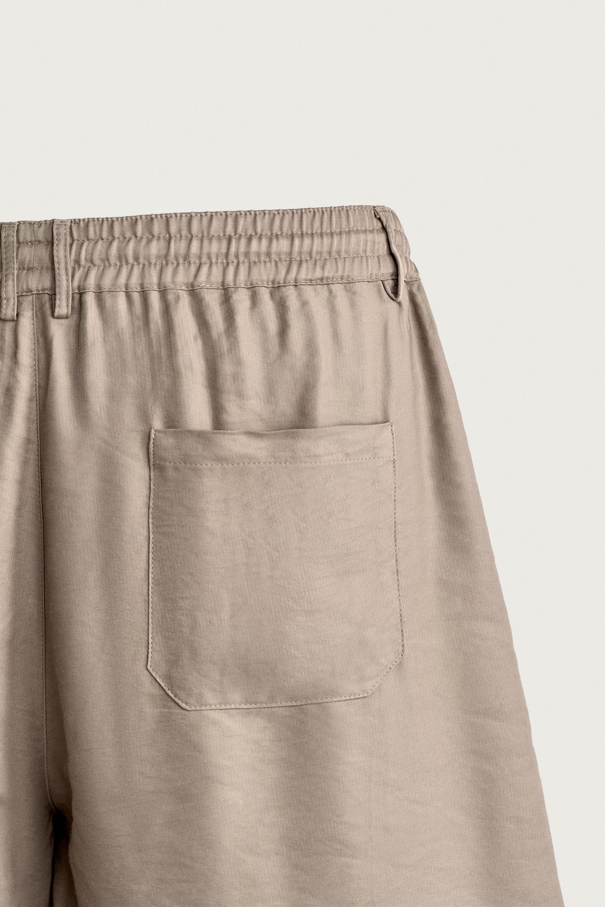 Мужские брюки Zara RELAXED FIT FLOWY PANTS — фото 10