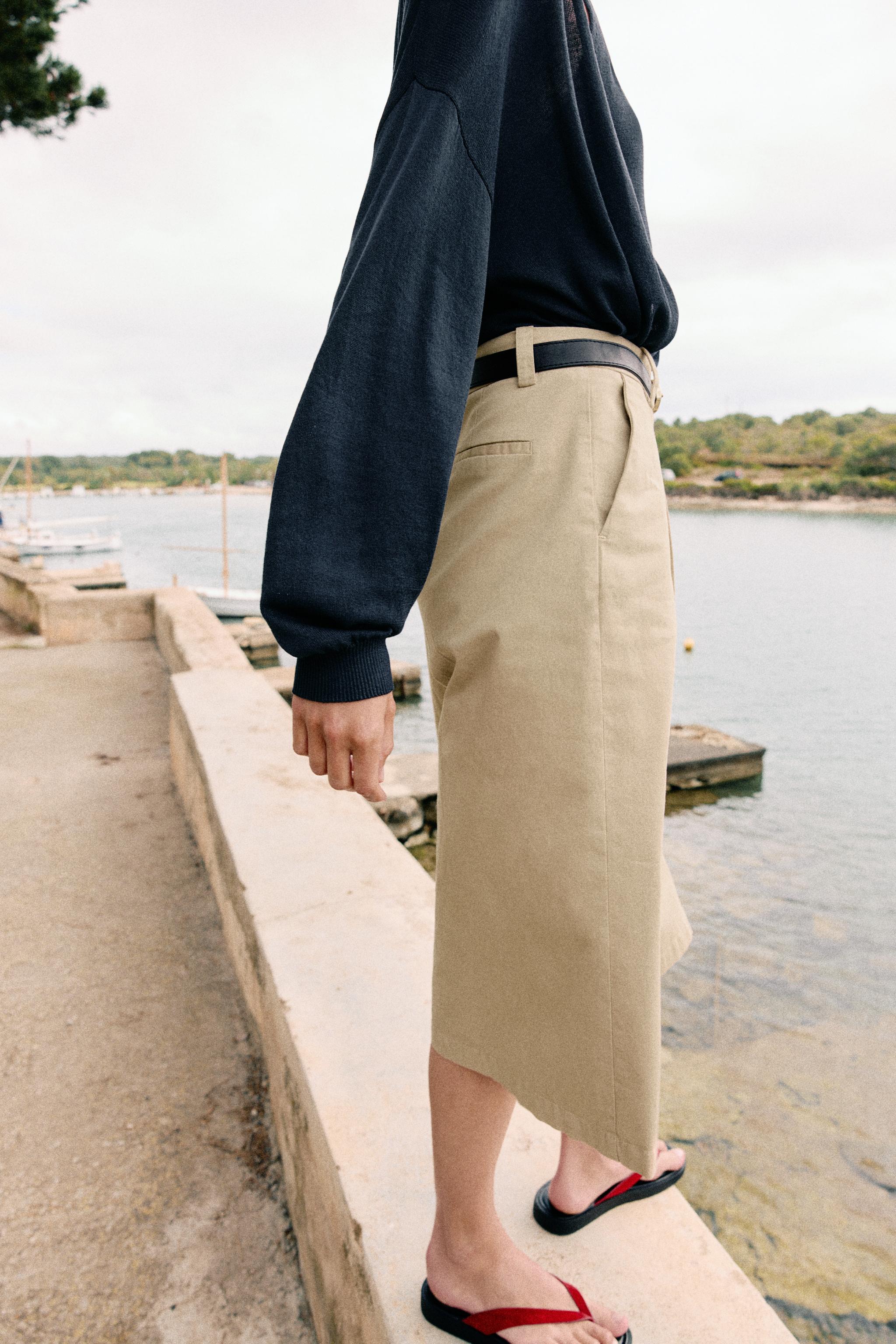 LONG BELTED SHORTS