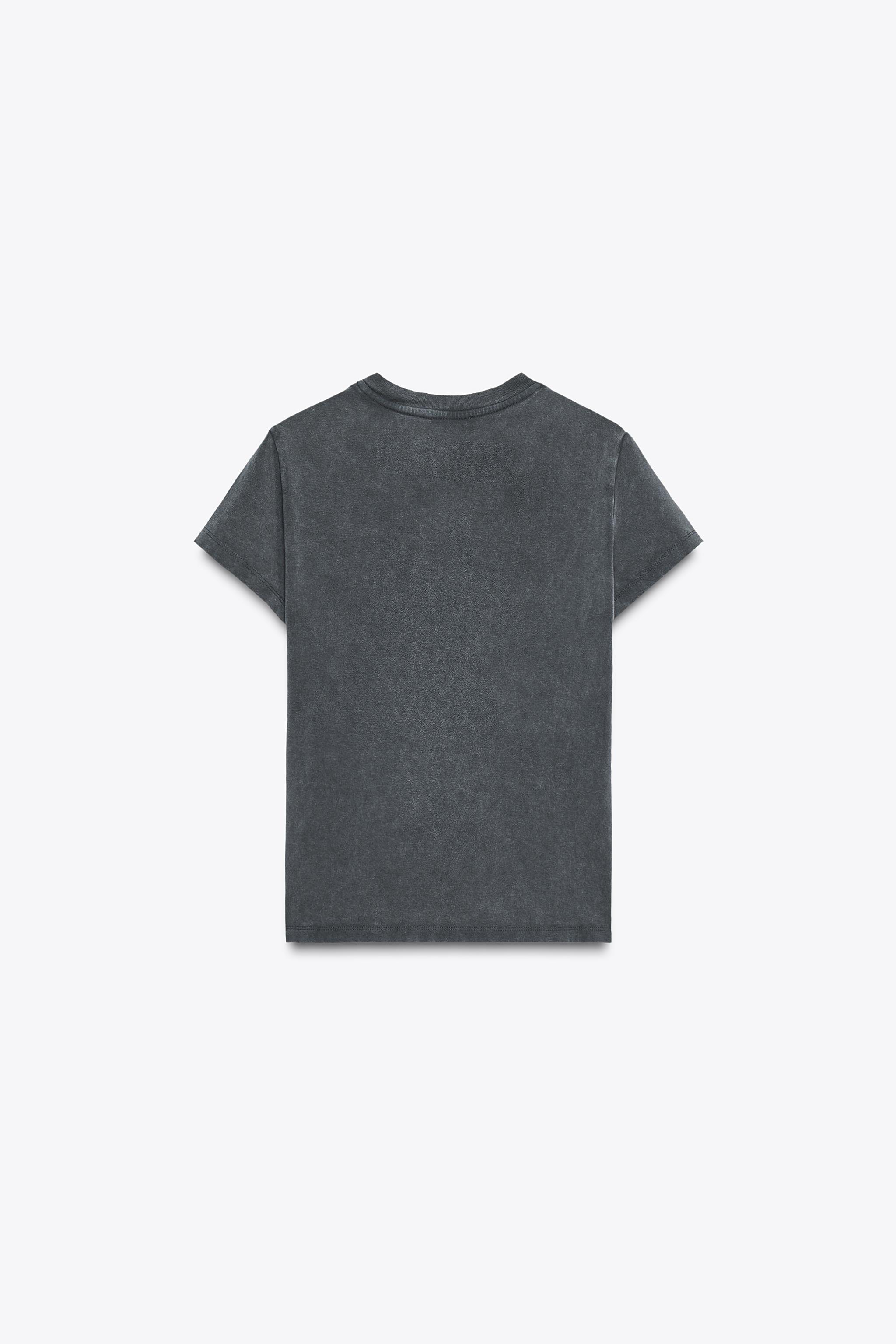T-SHIRT EFFET DÉLAVÉ STRASS