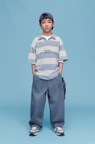 STRIPED POLO SHIRT - Blue/White by Zara