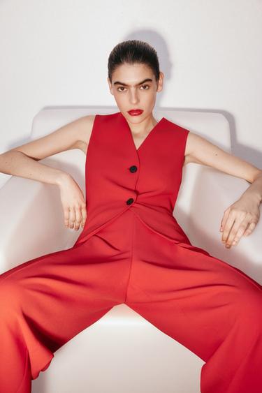 ZW COLLECTION BUTTON CULOTTES - Light red by Zara - Image 0