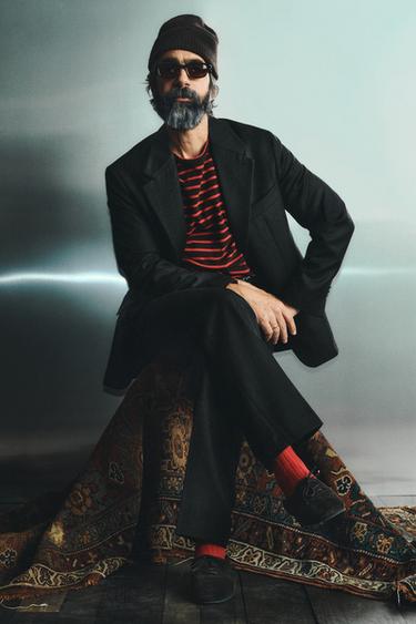 STRIPED JACQUARD T-SHIRT AARON LEVINE X ZARA - Red by Zara