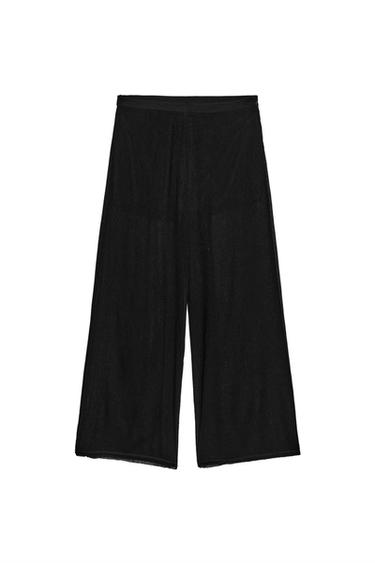 STRAIGHT LEG FLOWING TROUSERS - Black by Zara