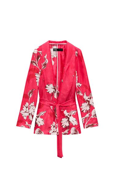PRINTED BLAZER WITH BELT