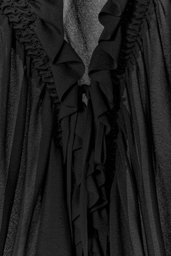 BLOUSE ÉLASTIQUES VOLANTS ZW COLLECTION - Noir de Zara - Image 7