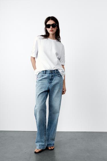 T-SHIRT BIJOUX MANCHES - Blanc de Zara - Image 0