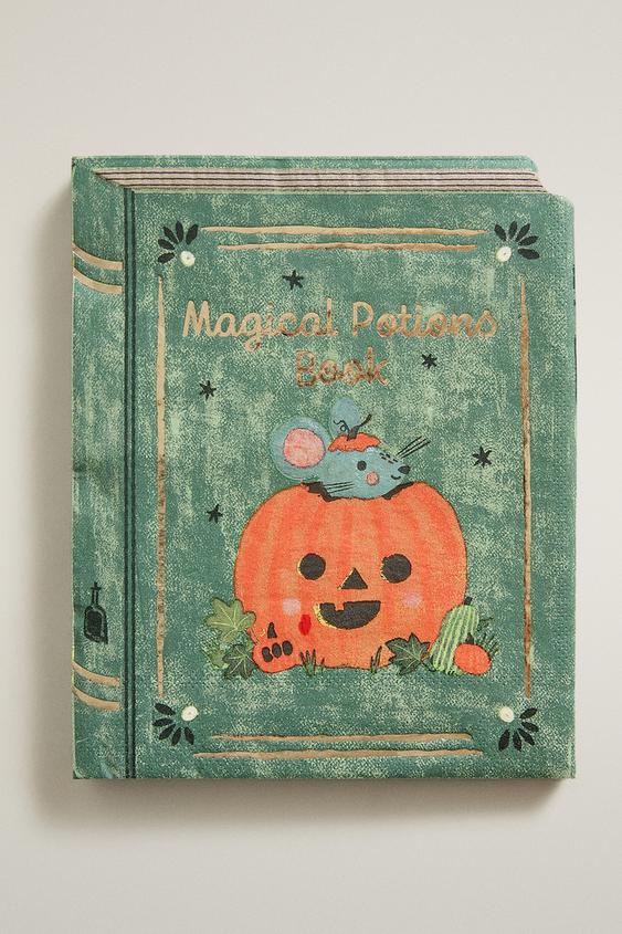 PAPIER-SERVIETTE KINDER ZAUBERTRANKBUCH HALLOWEEN (SET MIT 20) - Bunt von Zara - Bild 0