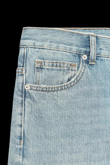 Zara TRF LOW RISE STRAIGHT LEG JEANS - Light blue