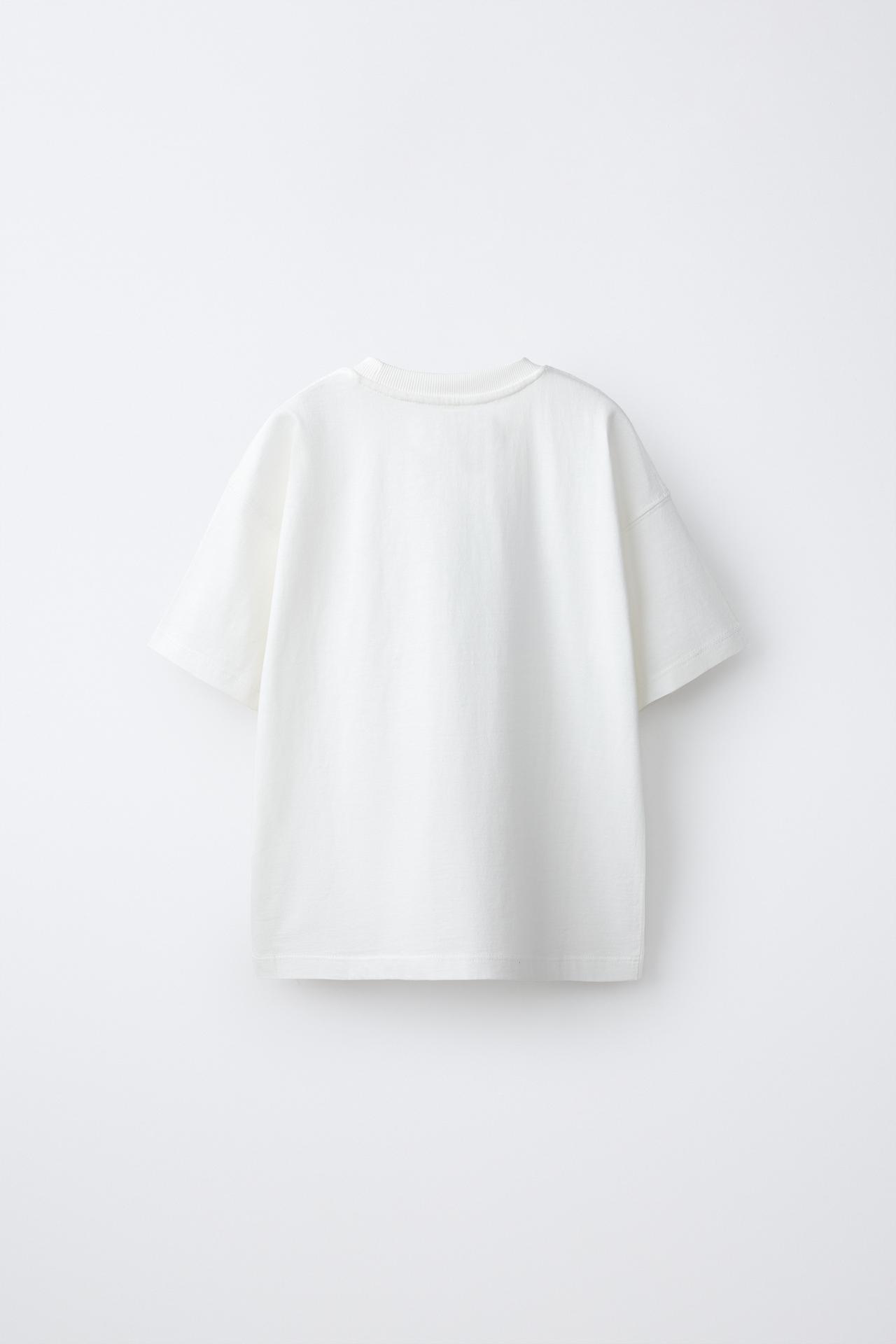 TEXT PRINT T-SHIRT — Oyster-white
