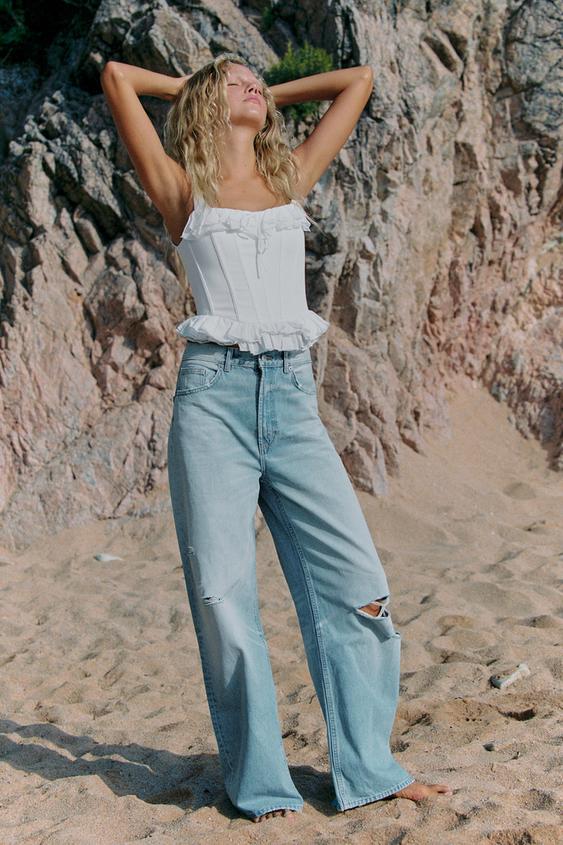 RUFFLED CORSETRY-INSPIRED TOP - White by Zara - Image 0