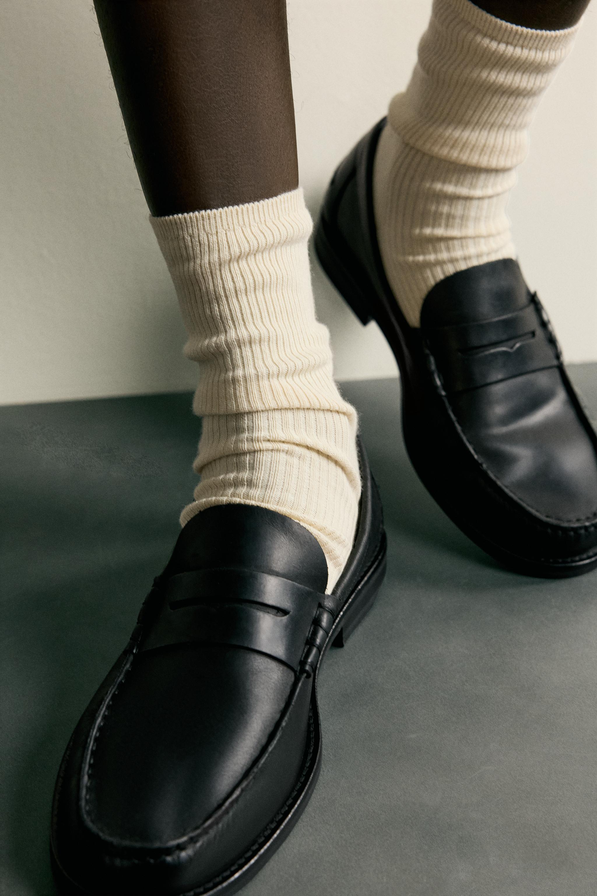 レザー ペニーローファー - ブラック | ZARA Japan / 日本