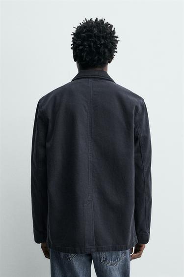 RELAXED FIT COTTON BLAZER - Navy blue by Zara - Image 2