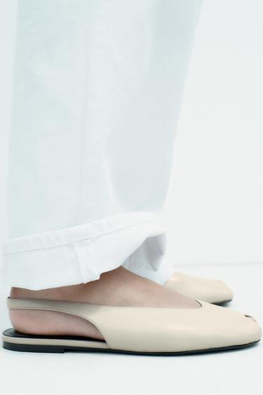OPEN-TOE SLINGBACK SHOES - white by Zara - Image 2