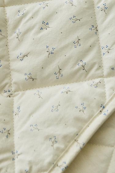 CHILDREN'S FLORAL PRINT QUILT - Ecru by Zara - Image 6