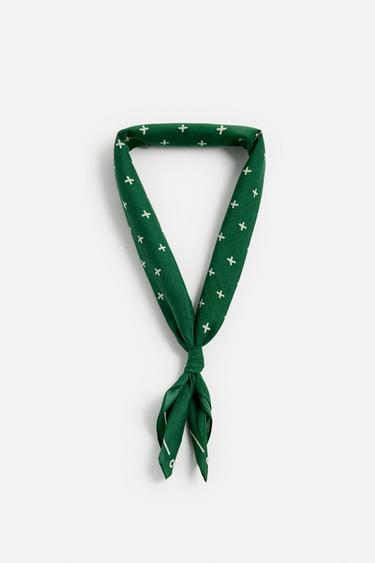 GEOMETRIC PRINT BANDANA - Green by Zara