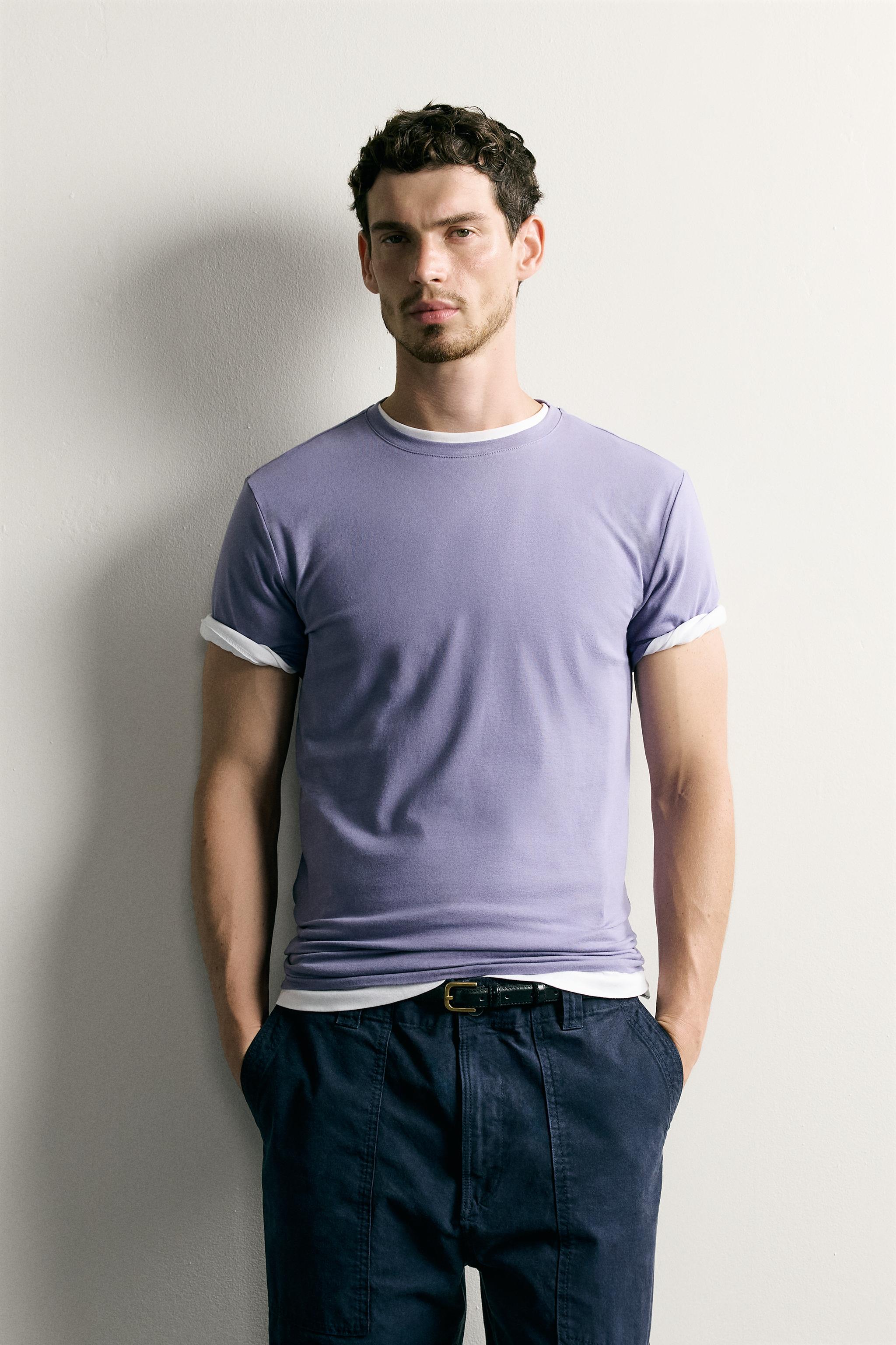 BASIC SLIM FIT T-SHIRT /01 — Light mauve