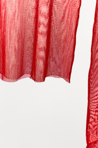T-SHIRT EN SOIE 100 % LIMITED EDITION - Rouge de Zara - Image 5