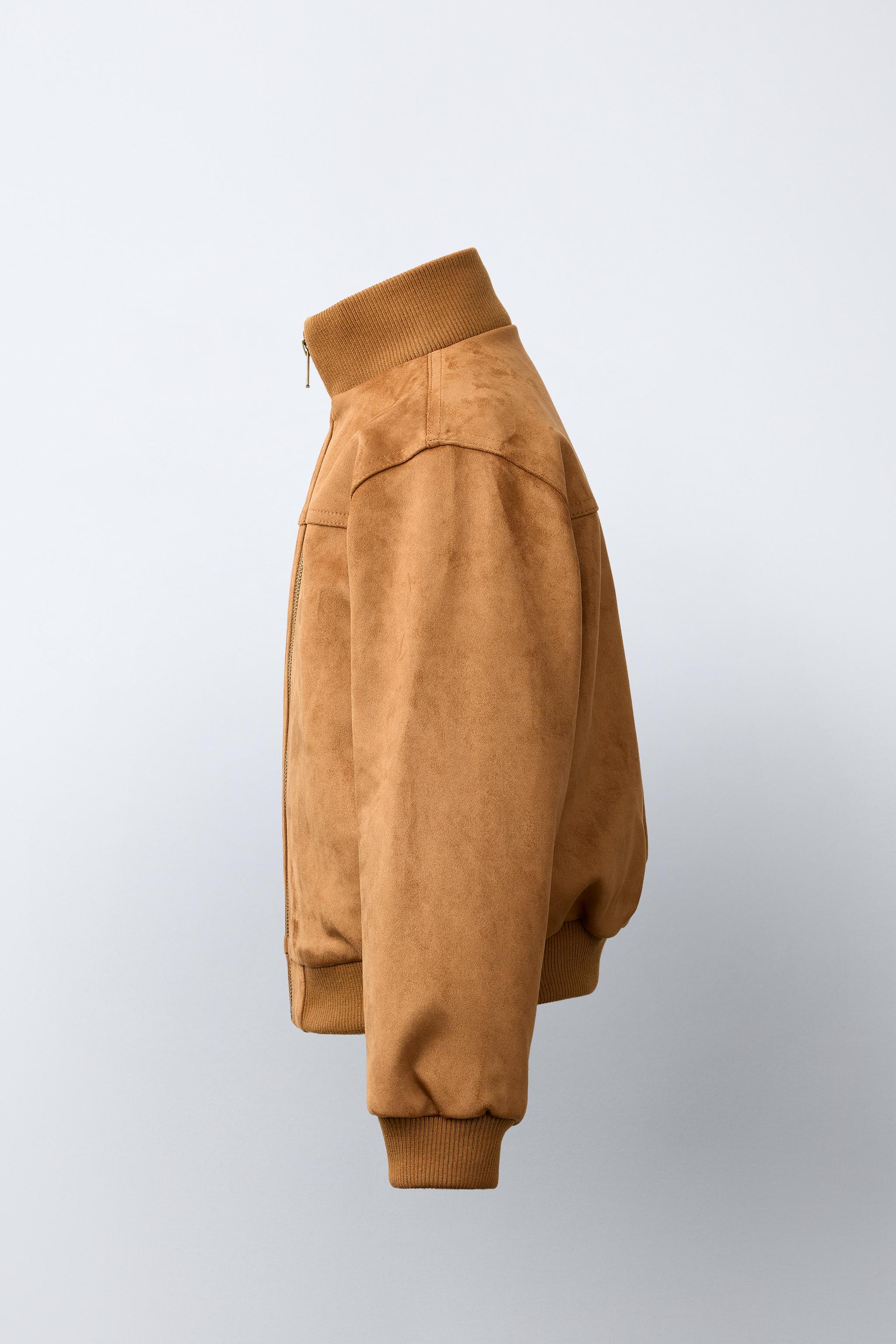 FAUX SUEDE BOMBER JACKET