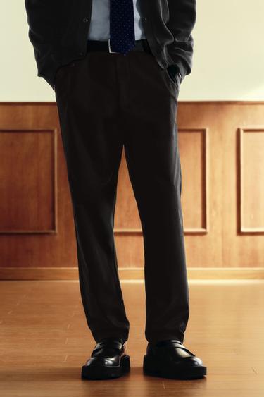 SLIM FIT CHINO TROUSERS - Dark brown by Zara