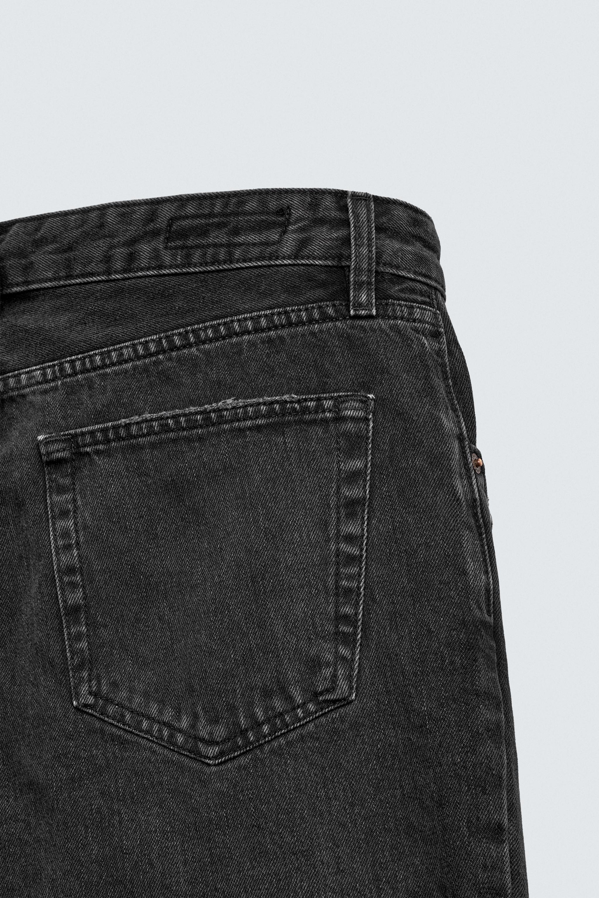 ダメージ加工フレアフィットデニムパンツ - ブラック | ZARA Japan / 日本