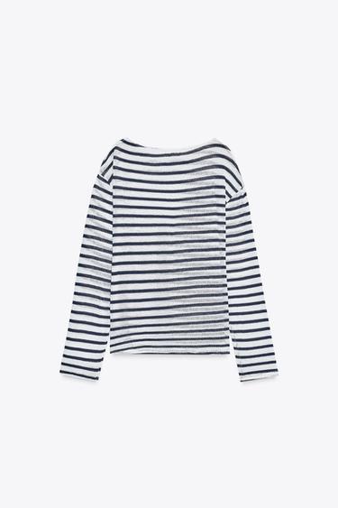 RUSTIC COTTON T-SHIRT - striped by Zara - Image 6