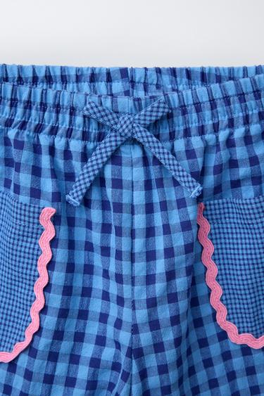 PANTALON JUPE-CULOTTE À CARREAUX CASA LAWA © X ZARA KIDS - Bleu de Zara - Image 2
