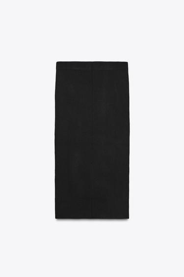 JUPE MIDI EN MAILLE - Noir de Zara - Image 6