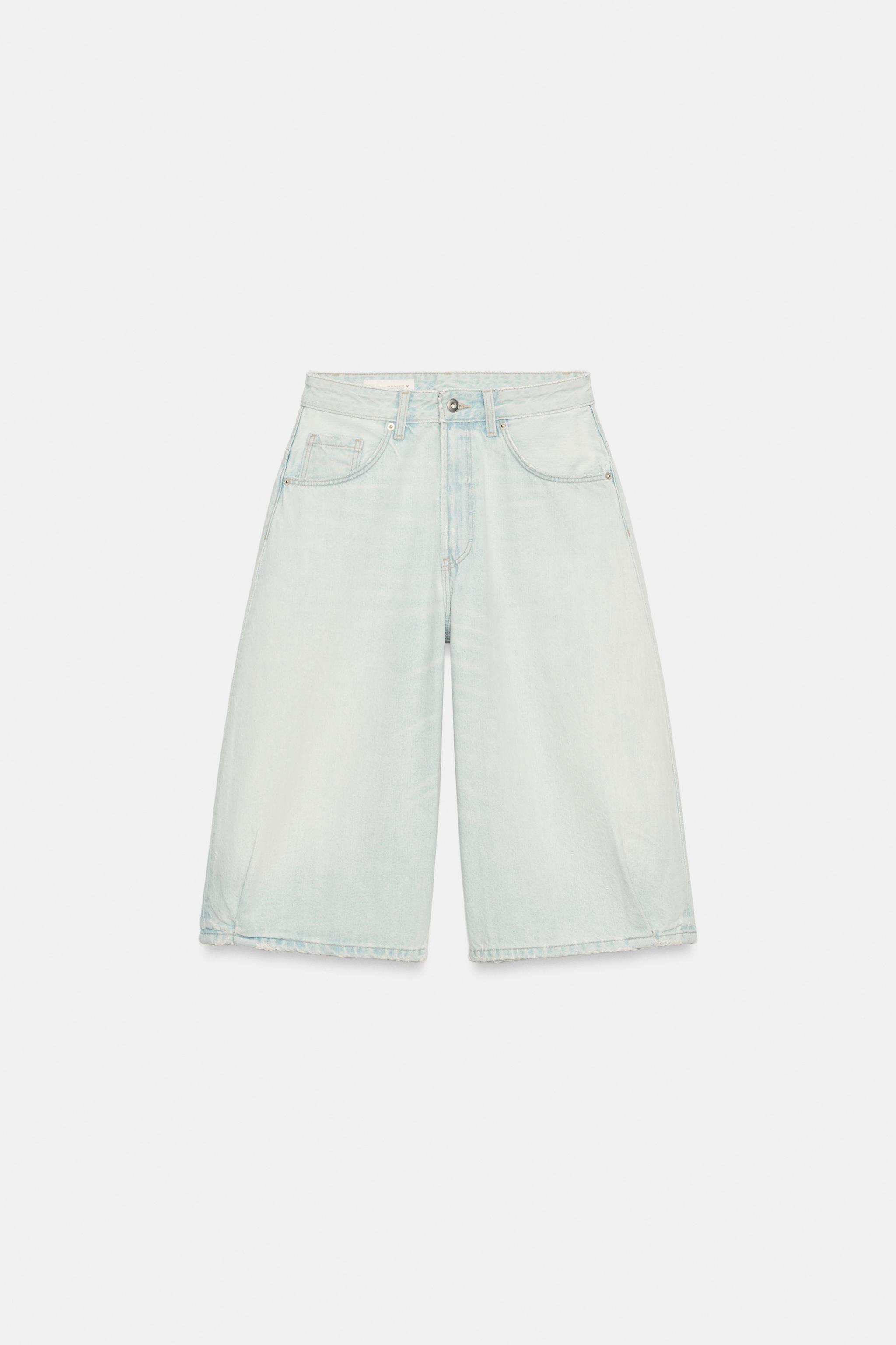 Женские шорты Zara MID-RISE BALLOON DENIM JORTS — фото 7