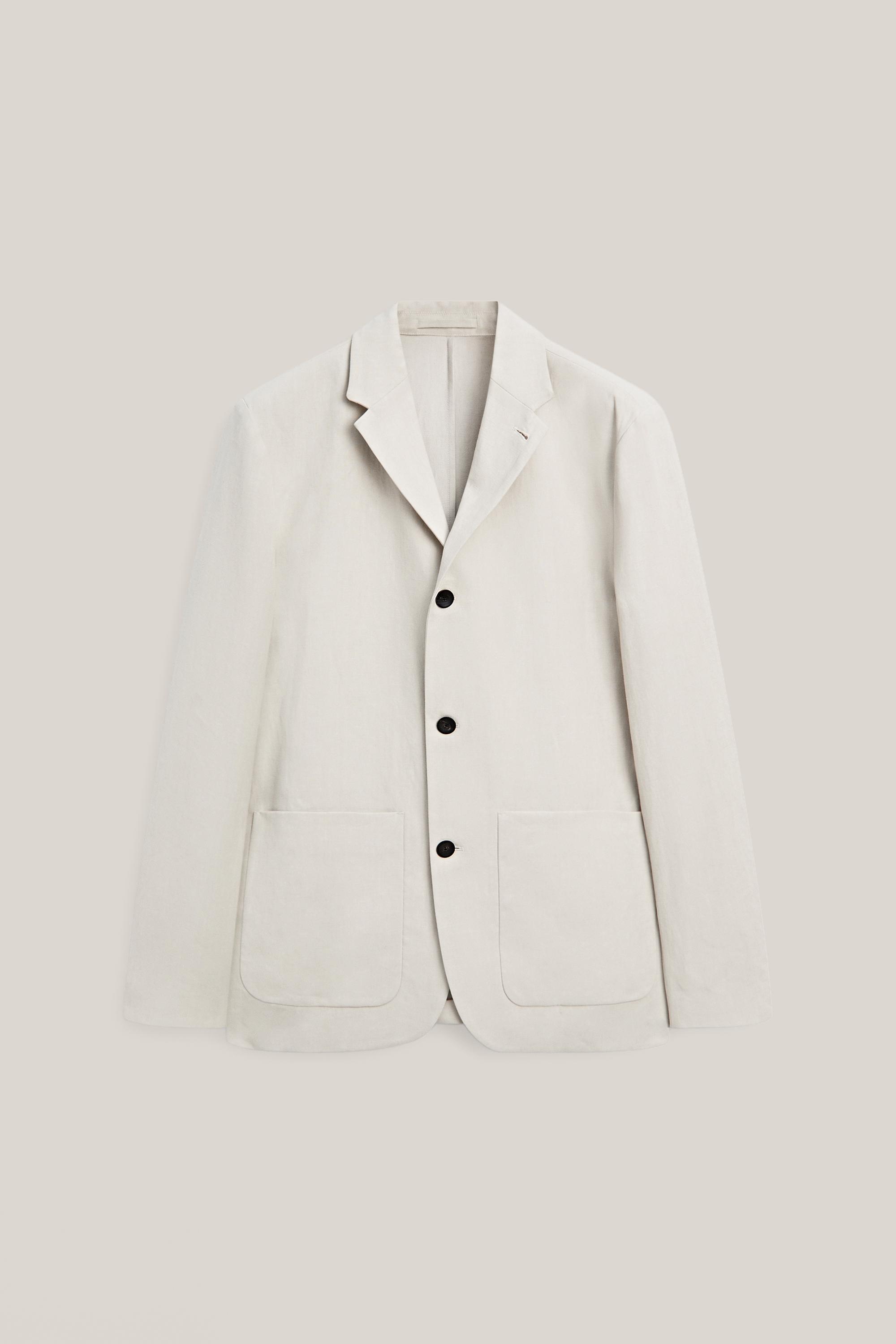 100% linen suit blazer with pocket details - LIMITED EDITION — Ecru