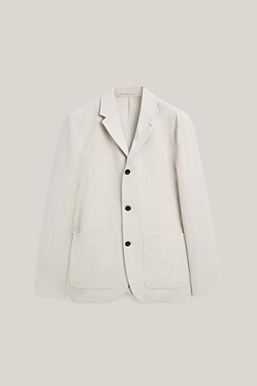 Zara 100% linen suit blazer with pocket details - LIMITED EDITION - Ecru