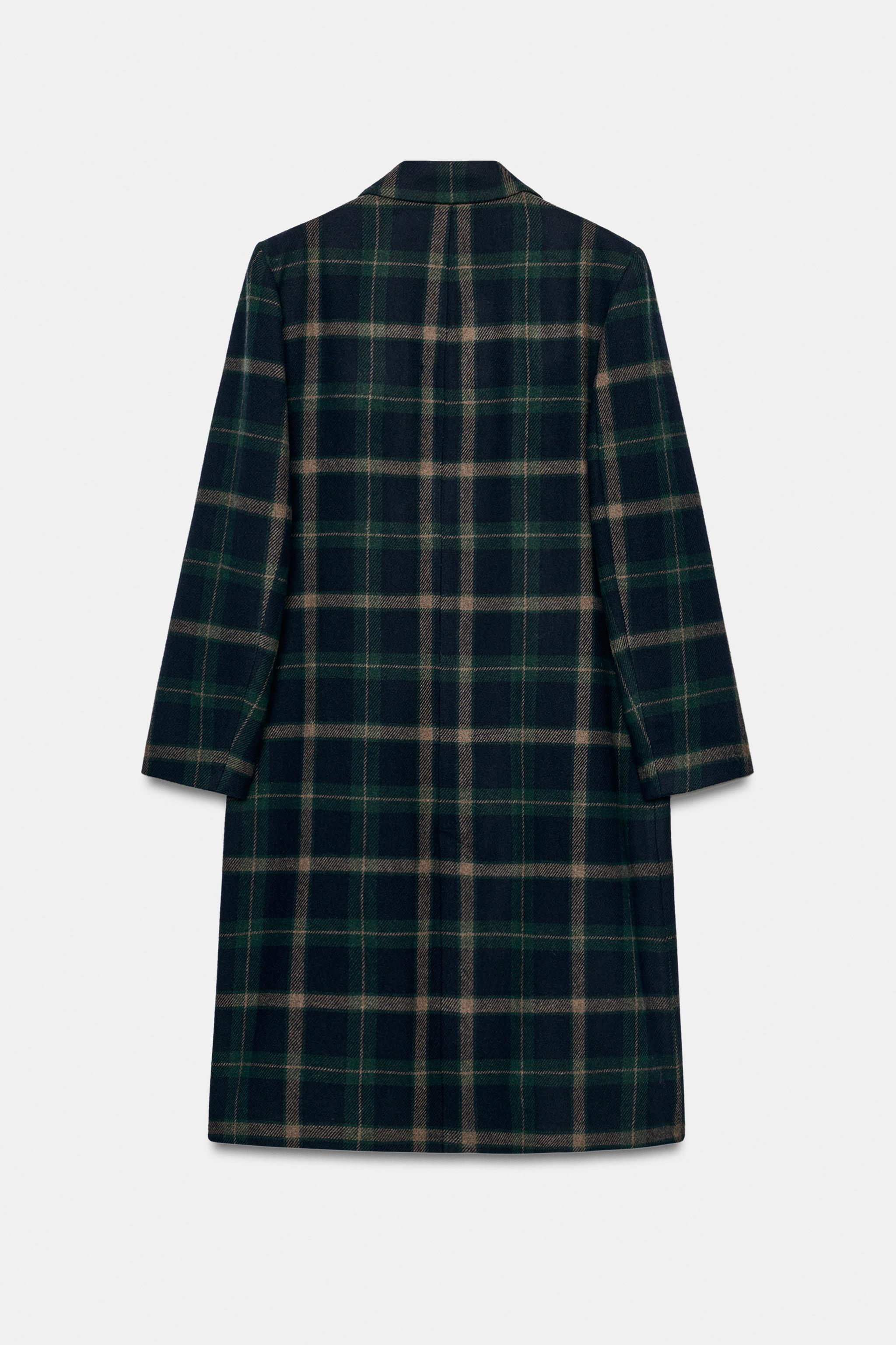 MANTEAU LONG À CARREAUX