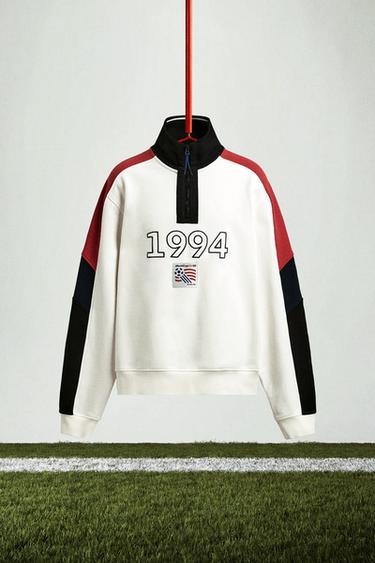 USA 94 FIFA WORLD CUP™ FIFA CLASSICS QUARTER-ZIP SWEATSHIRT - Oyster-white by Zara